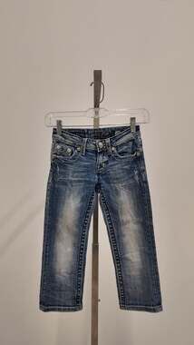 Miss Me Girls' Jeans Size 10 - Blue Wash - Embroidered Horseshoe Back Pockets
